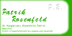patrik rosenfeld business card